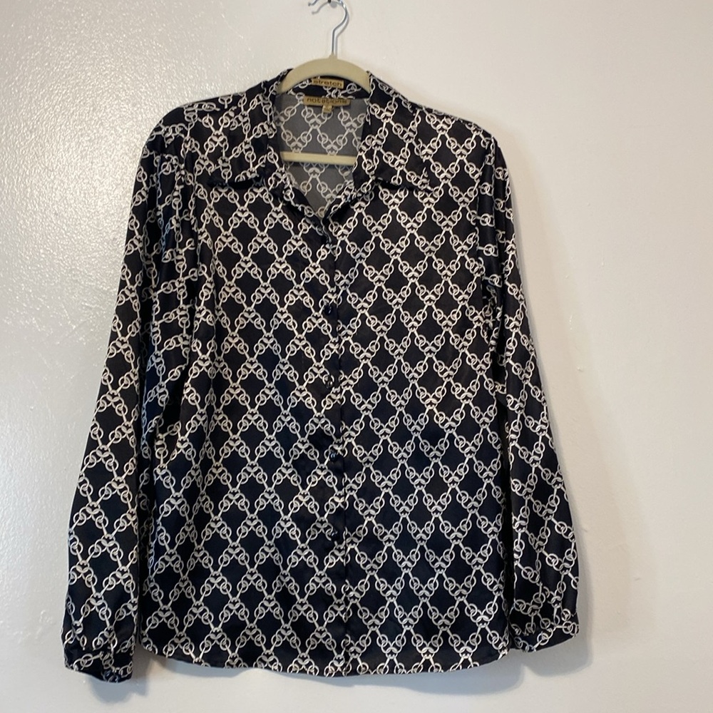 NOTATIONS long sleeve Blouse chain design Plus Curvy XL - Picture 2 of 8